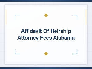 Affidavit of Heirship Attorney Fees in Alabama