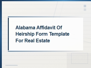 Alabama Affidavit of Heirship Form Template for Real Estate